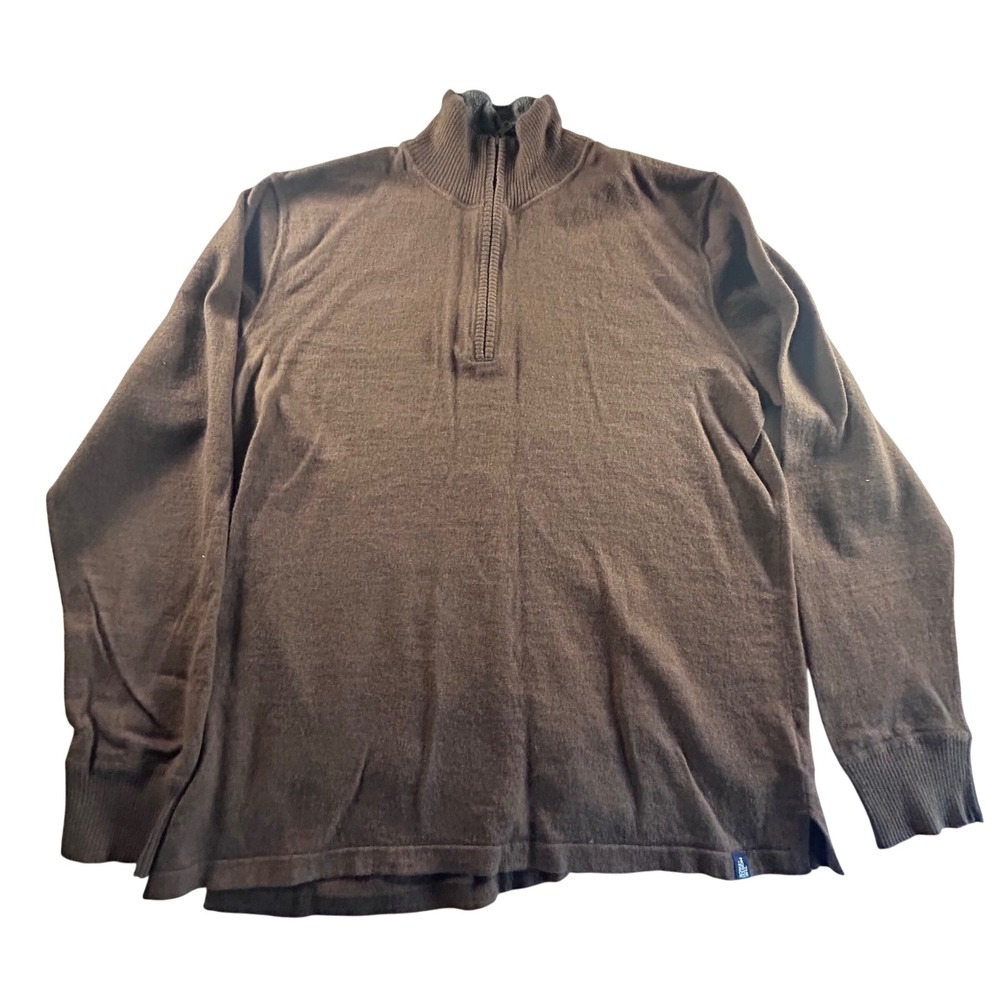 The North Face Men's Brown Quarter Zip Pullover Sweater Size L Cali Heritage